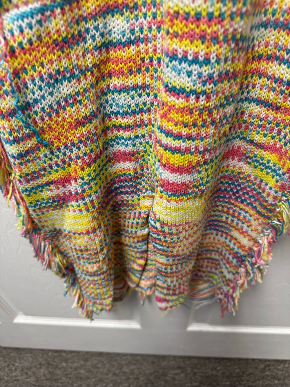Fashion Nova Nessa Pastel Rainbow Crochet Fringe Midi Dress - Picture 8 of 10